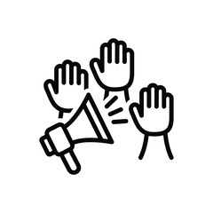 Black line icon for democracy