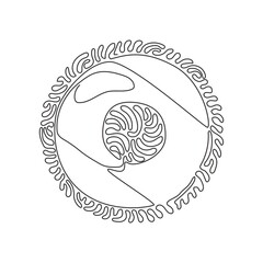 Single continuous line drawing balls for billiards. American pool, snooker numbered equipment, accessories. Swirl curl circle background style. Dynamic one line draw graphic design vector illustration