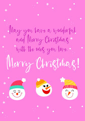 merry christmas Holiday gift card with hand lettering designs greeting messages greeting cards vector illustration.