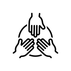 Obraz premium Black line icon for together