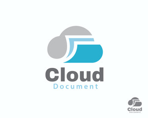 Fototapeta premium abstract cloud data paper business logo icon symbol illustration