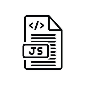 Black line icon for js file