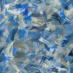 Seamless random faux digital paint stroke pattern print. High quality illustration. Procedural painting with realistic brush strokes in bright trendy colors. Abstract art for surface design and print.