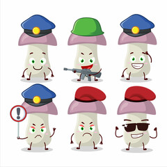 A dedicated Police officer of rough mushroom mascot design style