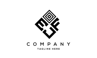 Fototapeta premium EFJ square three latter logo vector