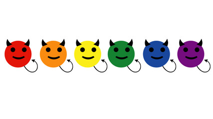 Devil face, lgbt colors