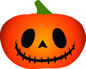 halloween pumpkin isolated on white. lit spooky halloween pumpkins, Jack O Lantern with evil face and eyes