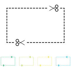 Cut out coupon shape color set