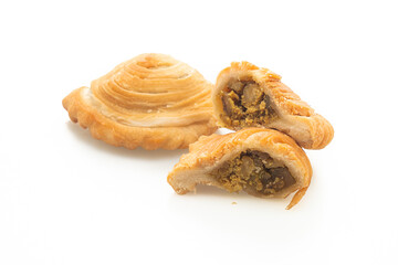 curry puff on white background