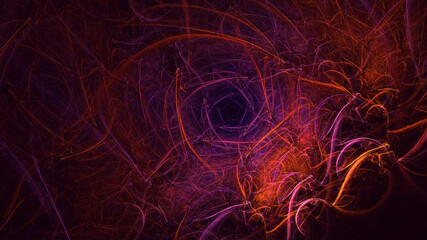 3D rendering abstract multicolor fractal light background