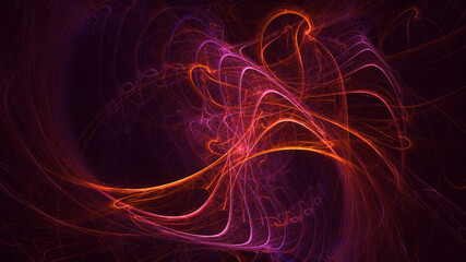 3D rendering abstract multicolor fractal light background