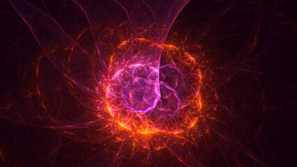3D rendering abstract multicolor fractal light background