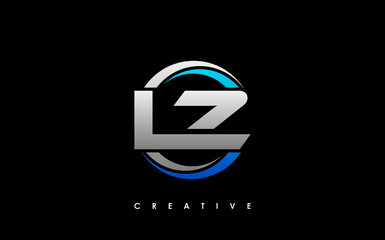 LZ Letter Initial Logo Design Template Vector Illustration - obrazy, fototapety, plakaty