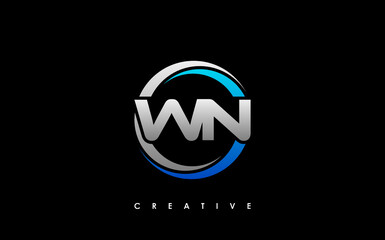 WN Letter Initial Logo Design Template Vector Illustration