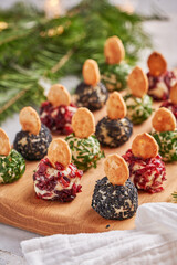 holiday snacks from vegetables and cheese