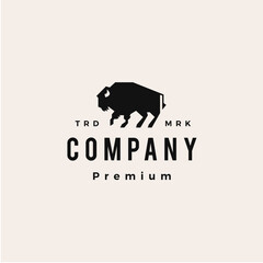 bison buffalo hipster vintage logo vector icon illustration © gaga vastard