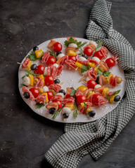holiday snacks from vegetables and cheese