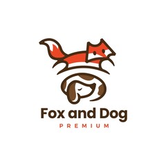 the quick brown fox jumps around a lazy dog logo vector icon illustration