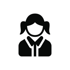 Schoolgirl icon vector graphic