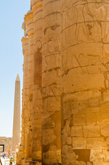 Colossal columns of the Temple of Amun-Ra in Luxor, Egypt