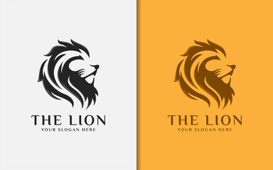 Simple Minimalist Lion Logo Design with Modern Shape. Vector Logo Illustration.