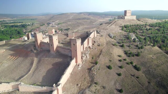 Point of interest shot of the castle-fortress of Molina de Arag&oacute;n. From the 10th or 11th century. Home of the Cid Campeador, among others. It is in the region of Don Quixote de la Mancha in Spain.