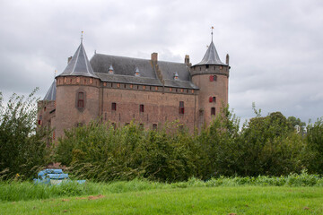 Fototapeta na wymiar Backside At Muiderslot Castle At Muiden The Netherlands 31-8-2021