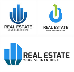 Real estate building mortgage logo design