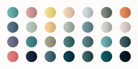 Design a series of gradient styles. with color samples on the worksheet