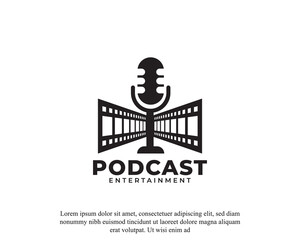 Film Movie Podcast Logo Design Template Element