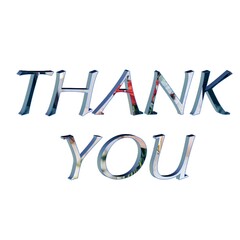 Thank you letters 3d colorful white background