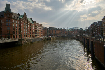 Speicherstadt Hamburg bei Nebel