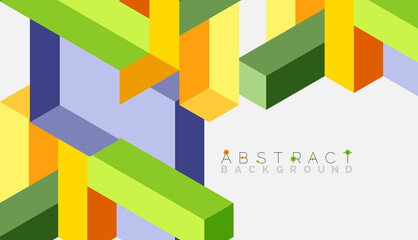 Abstract background. 3d cubes, cubic elements and blocks. Techno or business concept for wallpaper, banner, background, landing page