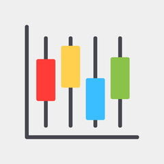 Vector illustration of stats icon in flat style for any projects