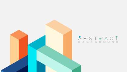 Abstract background. 3d cubes, cubic elements and blocks. Techno or business concept for wallpaper, banner, background, landing page