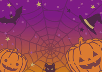 Cute background illustration of Halloween (banner design for autumn)