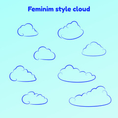 illustration vector graphic of clouds feminine style perfect for nature design blue wallpaper weather 