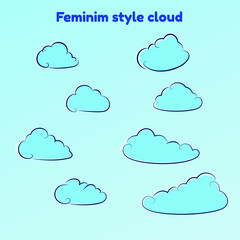 illustration vector graphic of clouds feminine style perfect for nature design blue wallpaper weather 