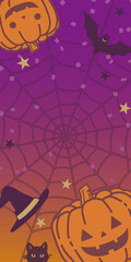 Cute background illustration of Halloween (banner design for autumn)