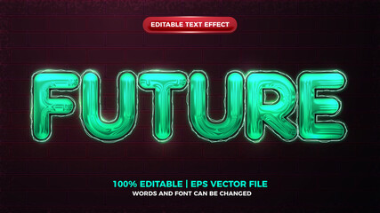 future neon light glow 3d bold editable text effect