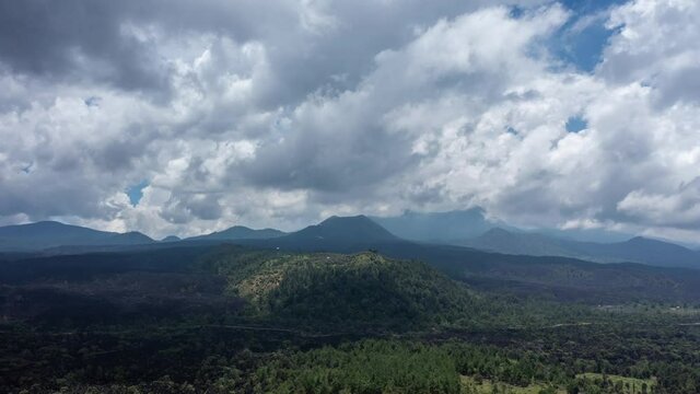 DRONE HYPERLAPSE OF PARICUTIN VOLCANO IN MICHOACAN