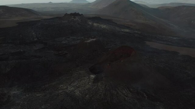 Scorched earth blak outburnt craters