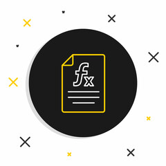 Line Function mathematical symbol icon isolated on white background. Colorful outline concept. Vector