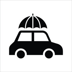Auto, car, insurance icon. Black vector design.