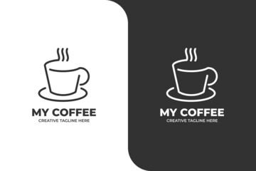 Monoline Coffee Shop Business Logo