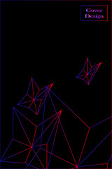 black background with blue and red lines