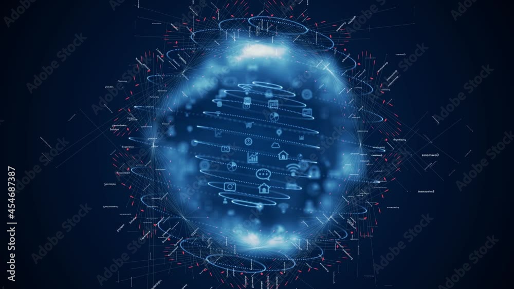 Aufkleber Communication network concept in cyberspace. Abstract background.