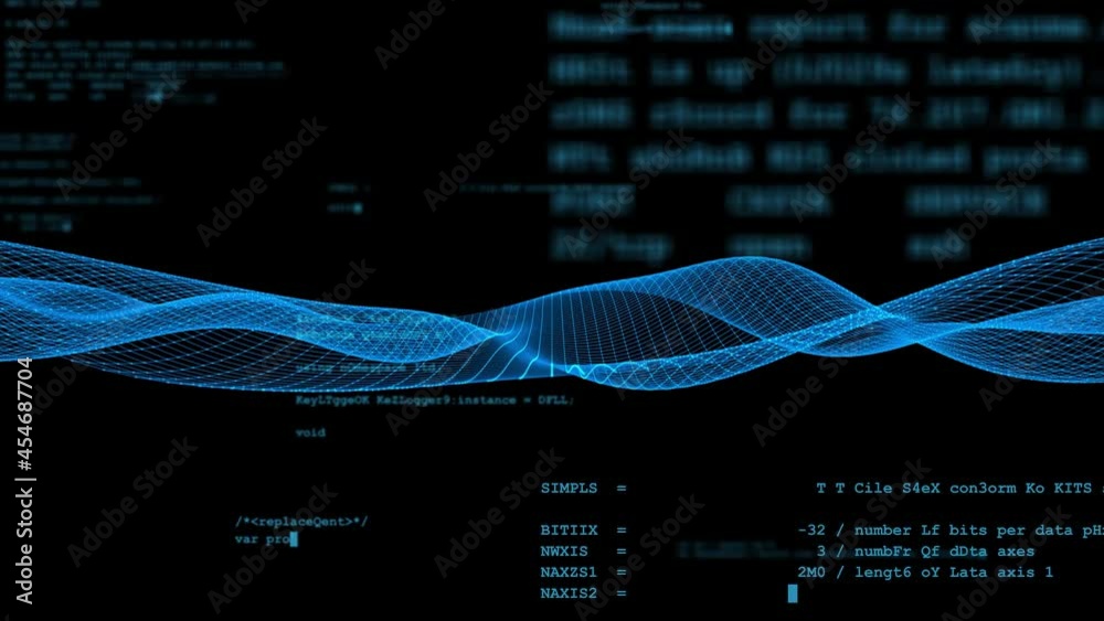 Poster Digital transformation concept. Binary code. Programming.