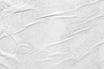 white crumpled and creased paper poster texture background