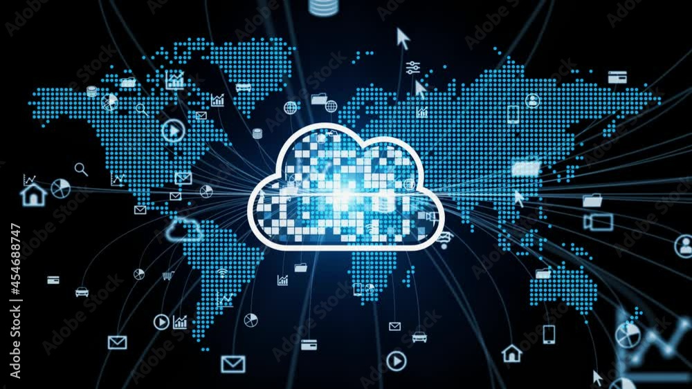 Poster Global network concept. Cloud computing.